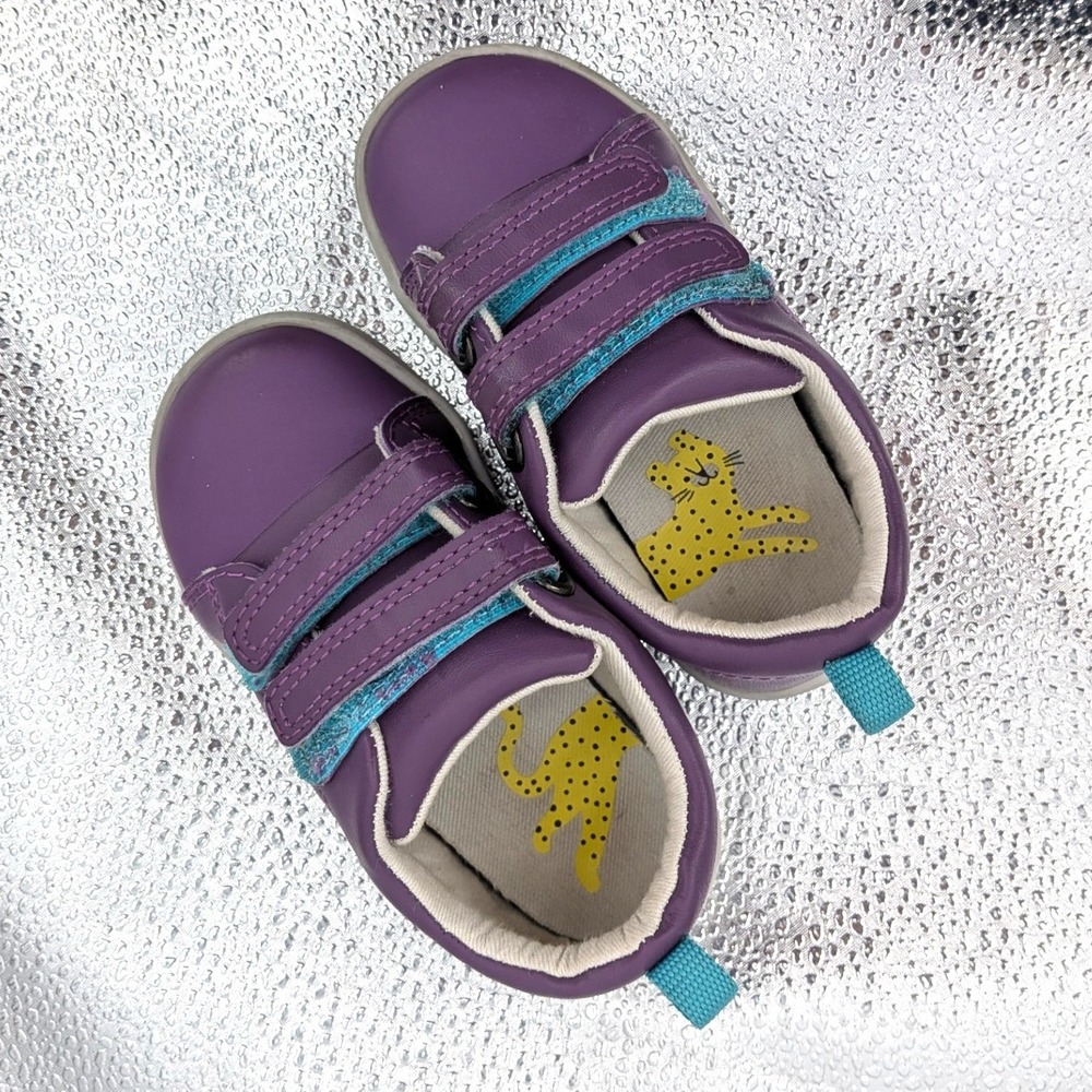 Ten Little Toddler Sneakers Purple Double Hook Loop Shoes Size 8